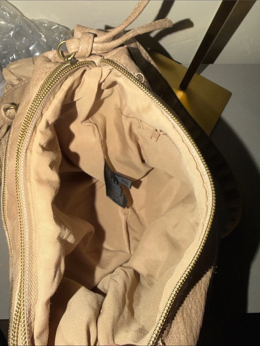 Stone Mountain Accessories Taupe Shoulder Bag with Adjustable Strap